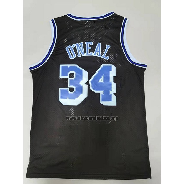 Camiseta Los Angeles Lakers Shaquille O'Neal NO 34 Mitchell & Ness 1996-97 Azul Negro